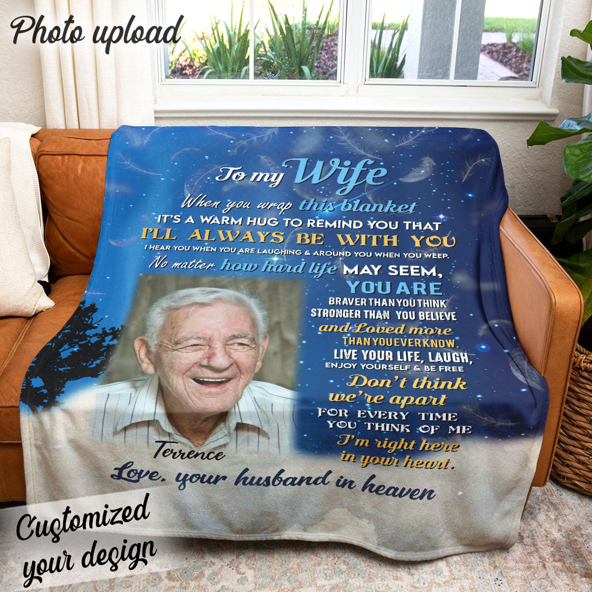 I'm Right Here In Your Heart - Personalized Blanket - Memorial Gift For Wife