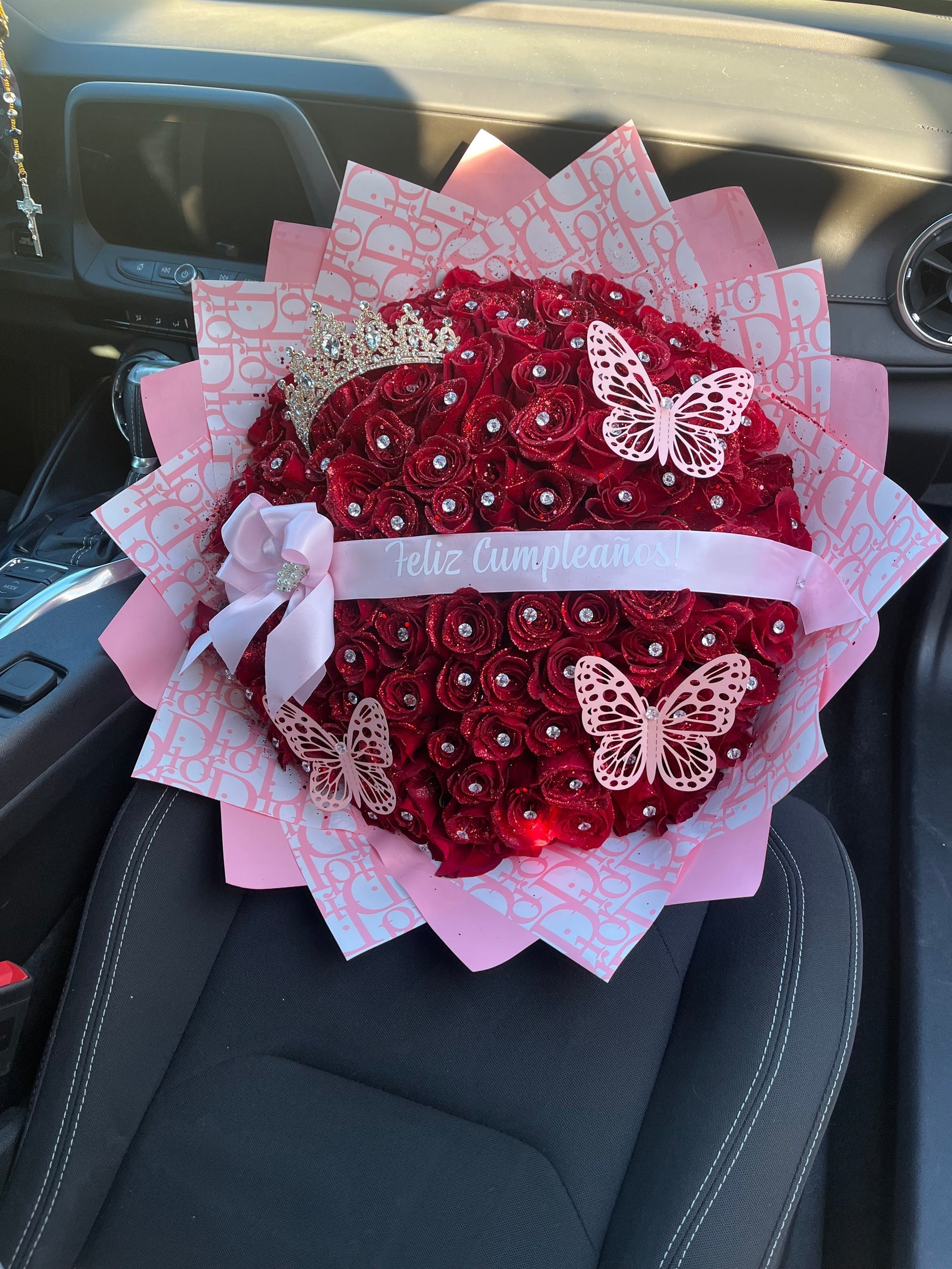 💕Beautiful Rhinestones Bouquet of Forever Glitter Roses (Never Fade)💐—Perfect Valentine's Day Gift