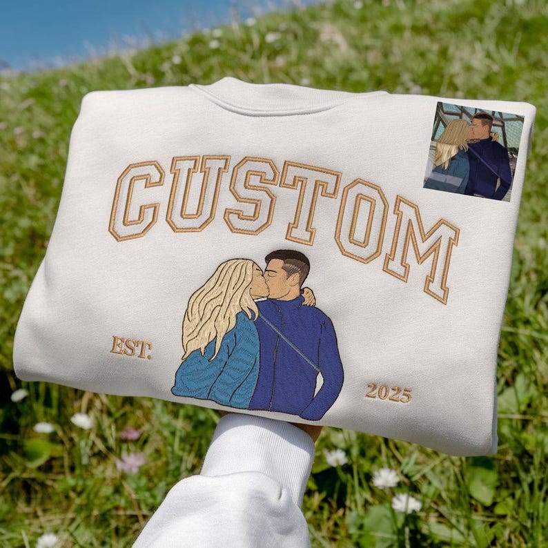 Personalized Couple Embroidered Sweatshirts, Valentine's Day Gift