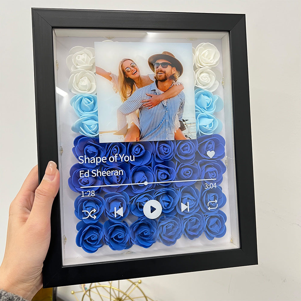 50%OFF⭐️Personalized Music Flower Shadow Box with Photo for Couples