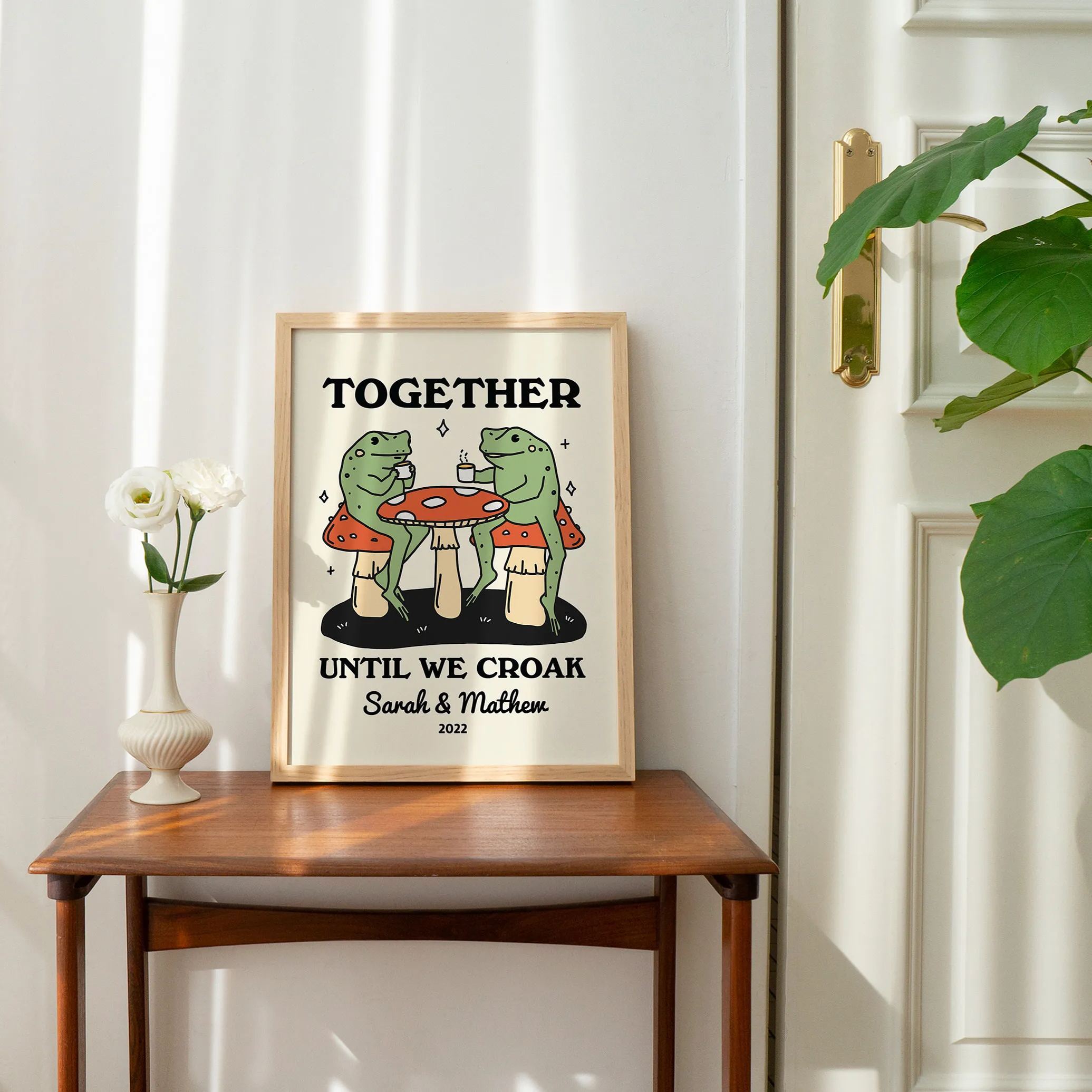 50%OFF⭐️Personalized Couple Print, Custom Frog Illustration Frame