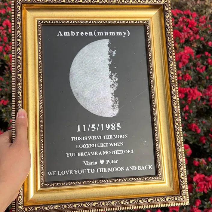 50%OFF🌔Custom Couple Art Frame/ REAL MOON PHASE - For Memory Gift