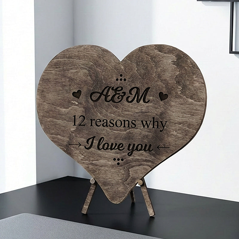 12 Reasons Why I Love You Unique Wooden Puzzle Valentine Gifts for Him/Her