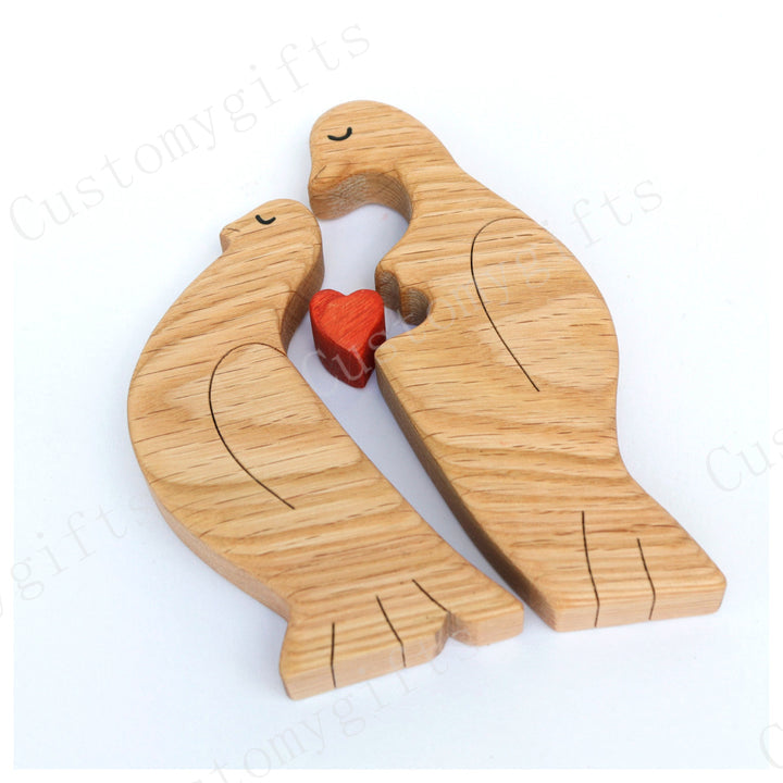 2 Wooden doves family puzzle