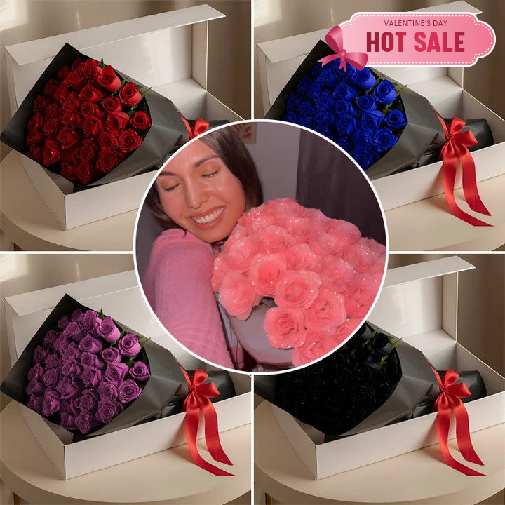 Glitter Rose Bouquet - Best Gift to Lover💕