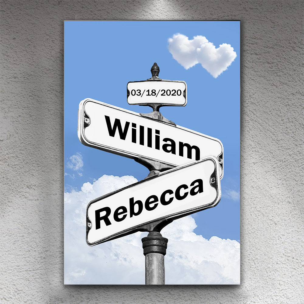 50%OFF⭐️Personalized Names Street Heart Sign Wall Art Frame