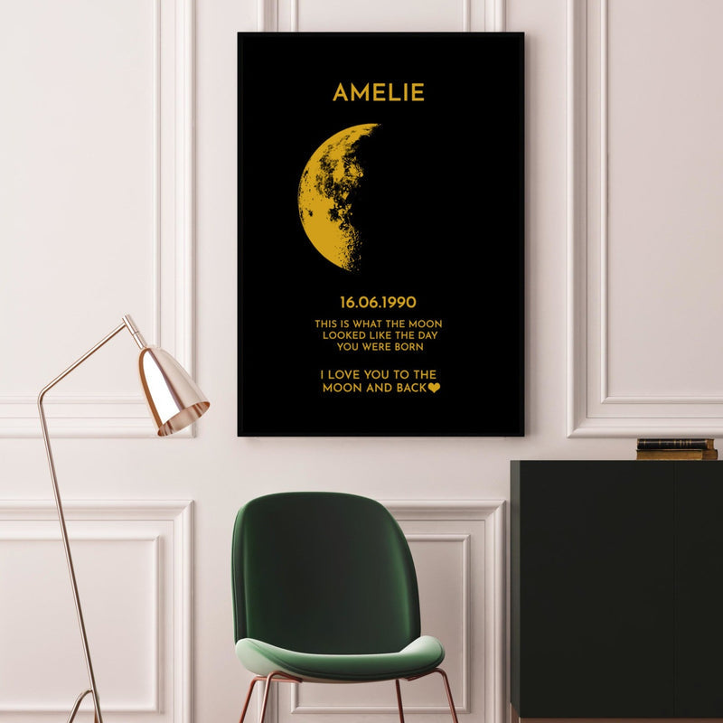 50%OFF🌔Custom Couple Art Frame/ REAL MOON PHASE - For Memory Gift