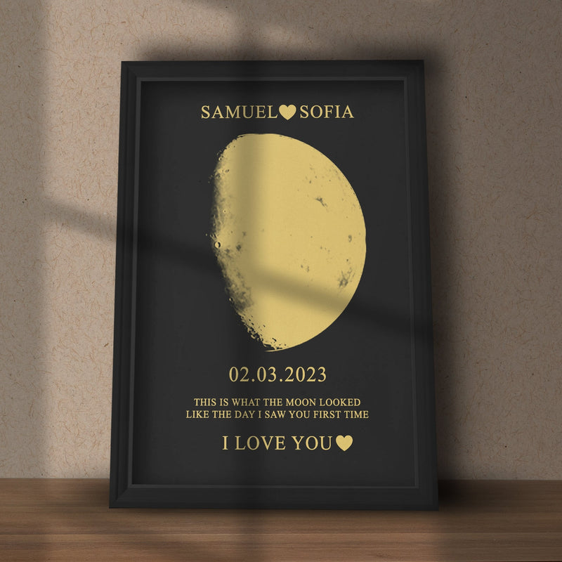 50%OFF🌔Custom Couple Art Frame/ REAL MOON PHASE - For Memory Gift