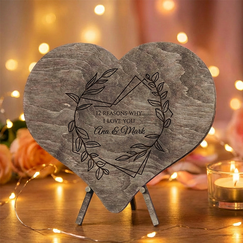12 Reasons Why I Love You Unique Wooden Puzzle Valentine Gifts for Him/Her