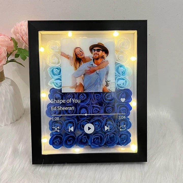 50%OFF⭐️Personalized Music Flower Shadow Box with Photo for Couples