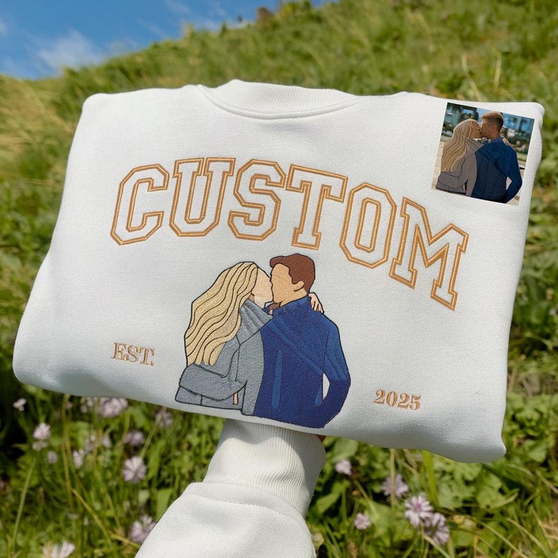 Personalized Couple Embroidered Sweatshirts, Valentine's Day Gift