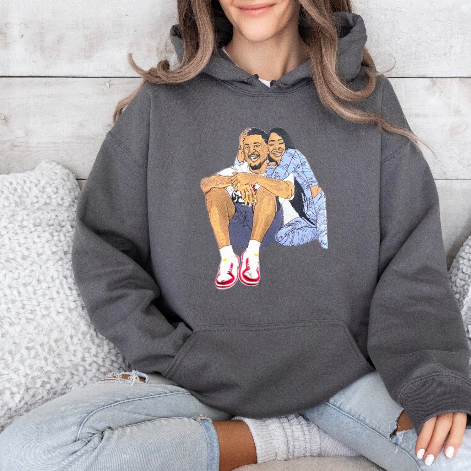 Custom Couple Full Color Embroidered Sweatshirt - 💕 Best Gifts to Lover 💕
