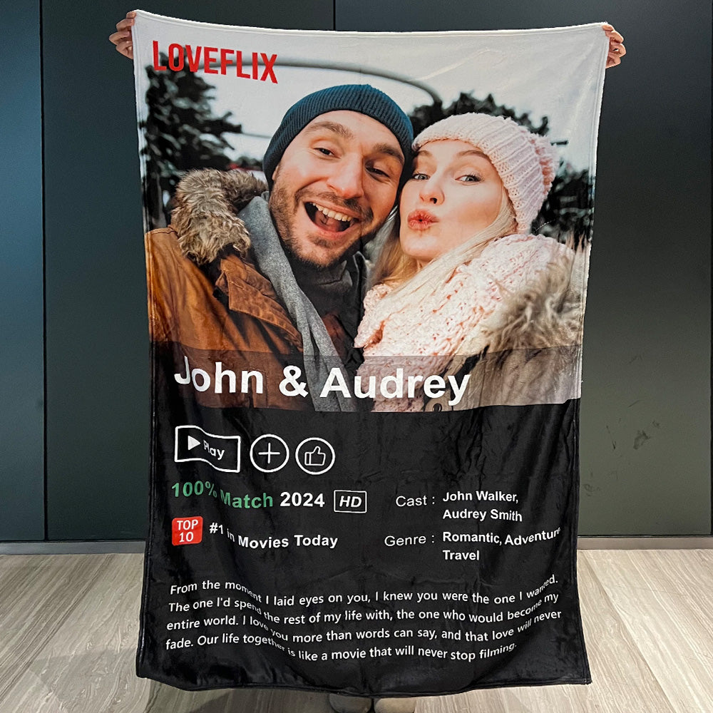 50%OFF⭐️Custom Loveflix Movie Photo Blanket