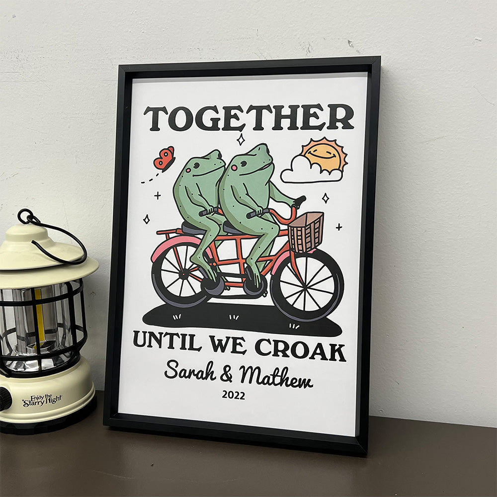 50%OFF⭐️Personalized Couple Print, Custom Frog Illustration Frame