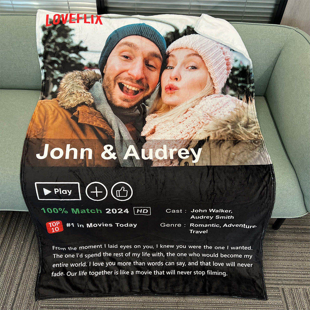 50%OFF⭐️Custom Loveflix Movie Photo Blanket