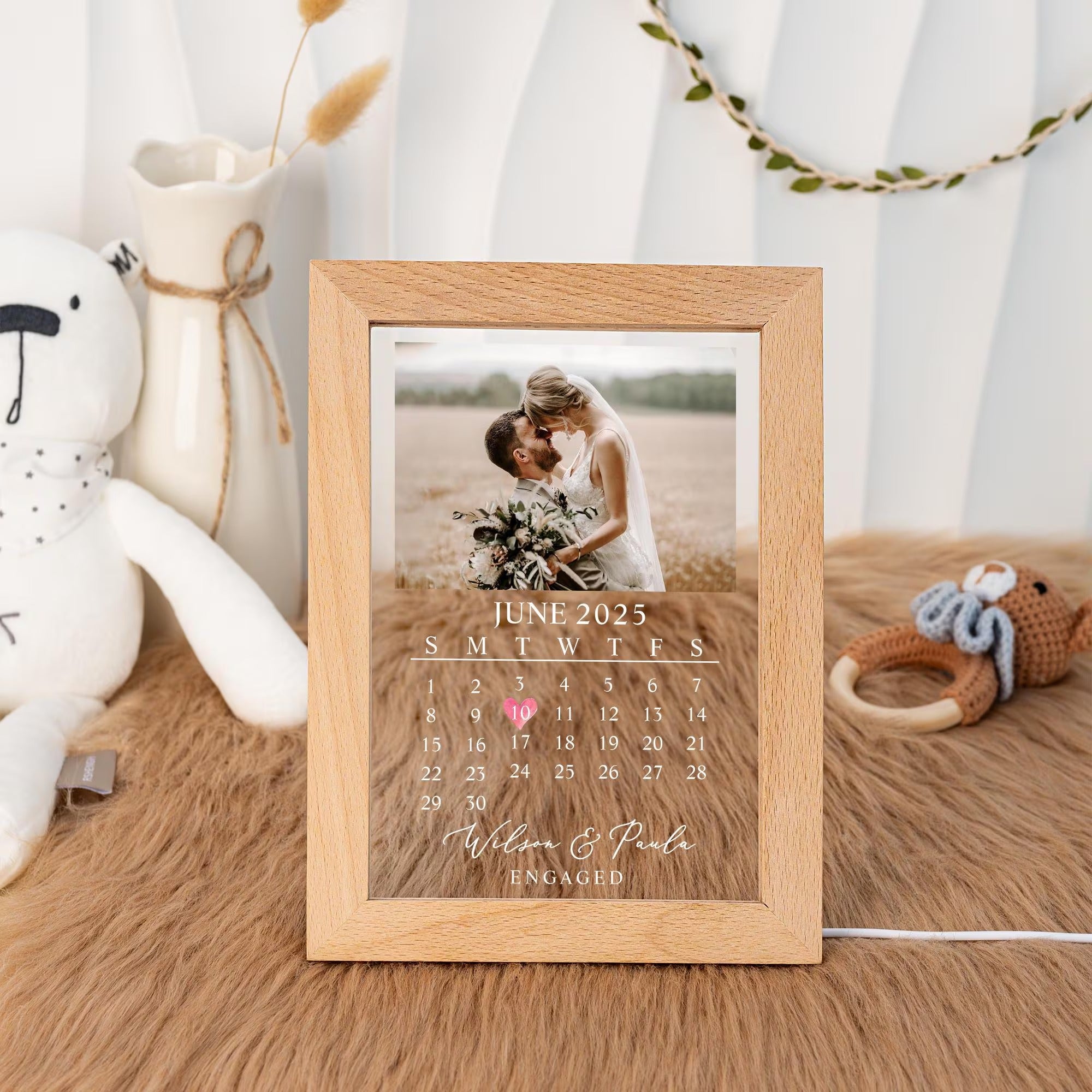 Custom Couple Photo LED Light, Anniversary Gift