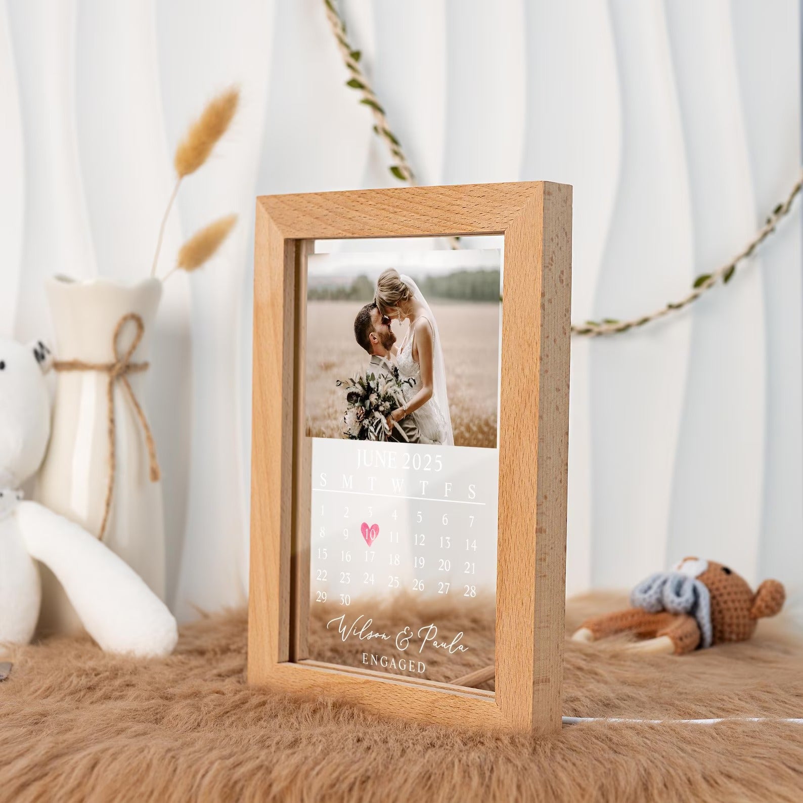 Custom Couple Photo LED Light, Anniversary Gift