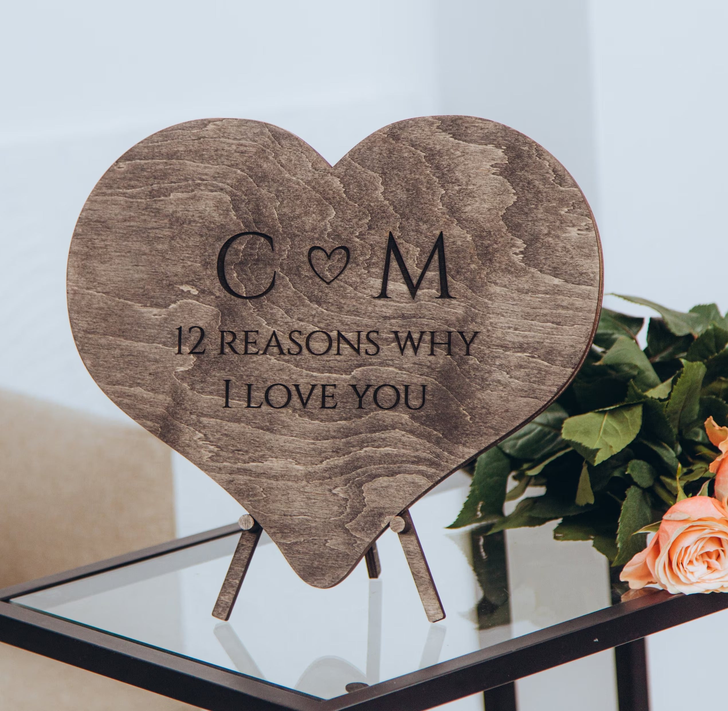 12 Reasons Why I Love You Unique Wooden Puzzle Valentine Gifts for Him/Her