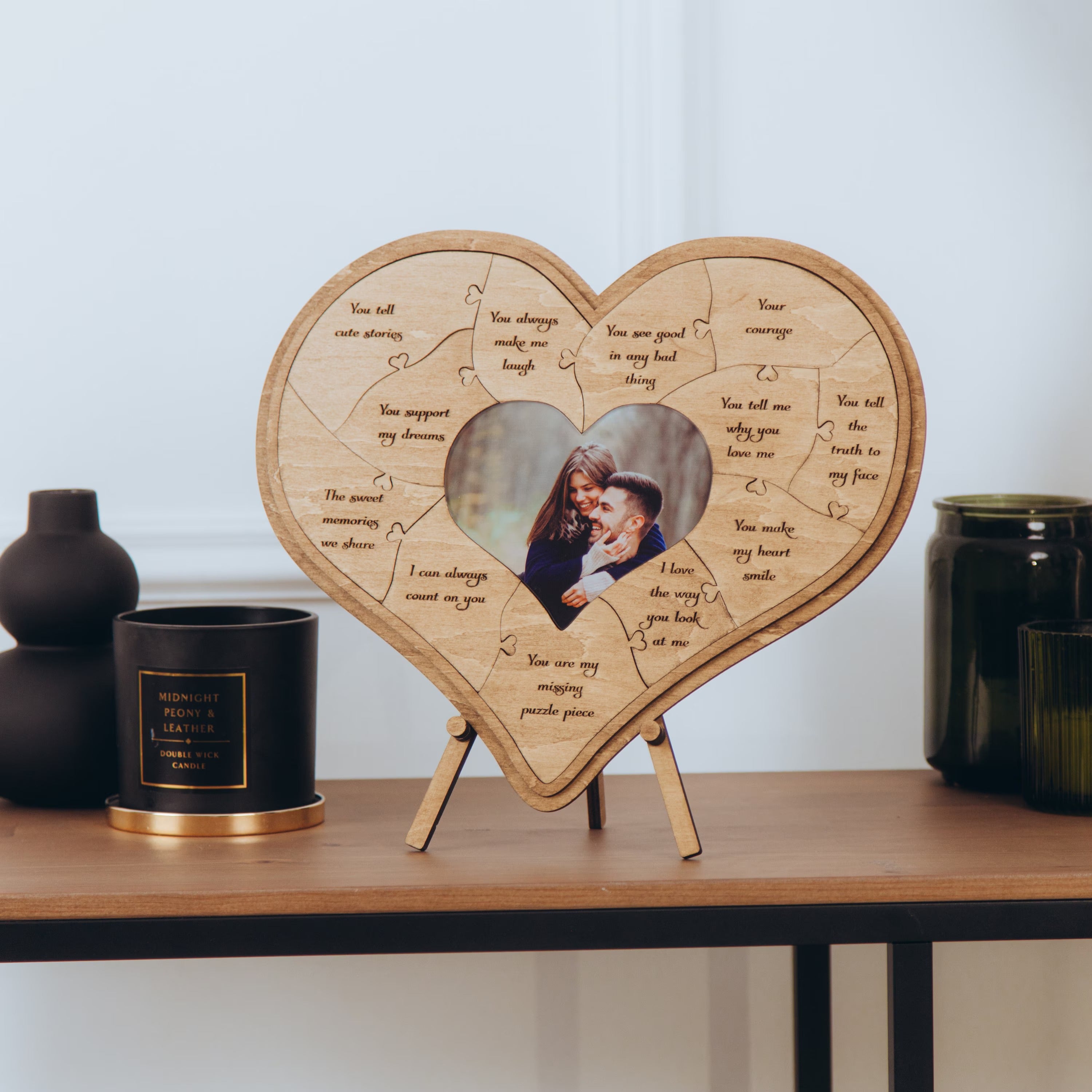 12 Reasons Why I Love You Unique Wooden Puzzle Valentine Gifts for Him/Her