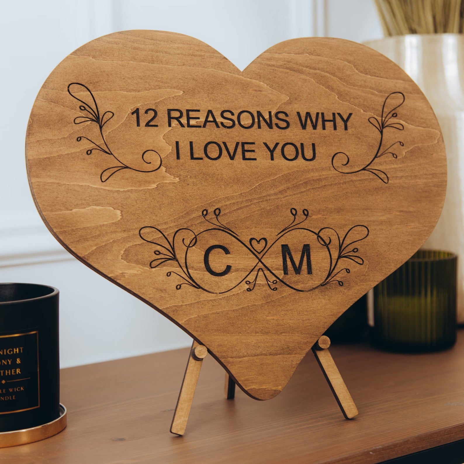 12 Reasons Why I Love You Unique Wooden Puzzle Valentine Gifts for Him/Her