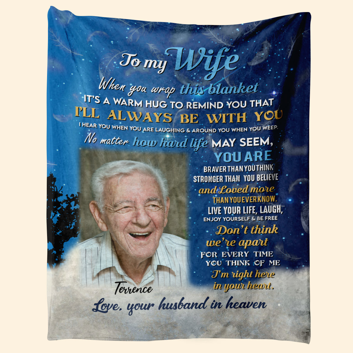 I'm Right Here In Your Heart - Personalized Blanket - Memorial Gift For Wife