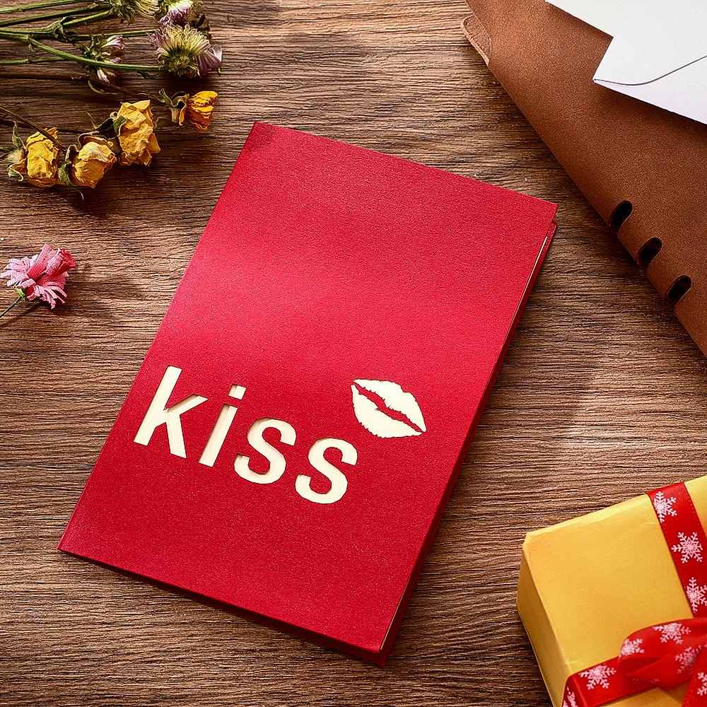 3D Lip Kiss Card - Pop Up Greeting Cards