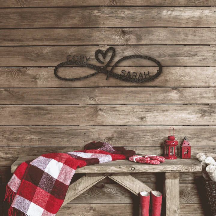 Infinity Couples Monogram Metal Sign
